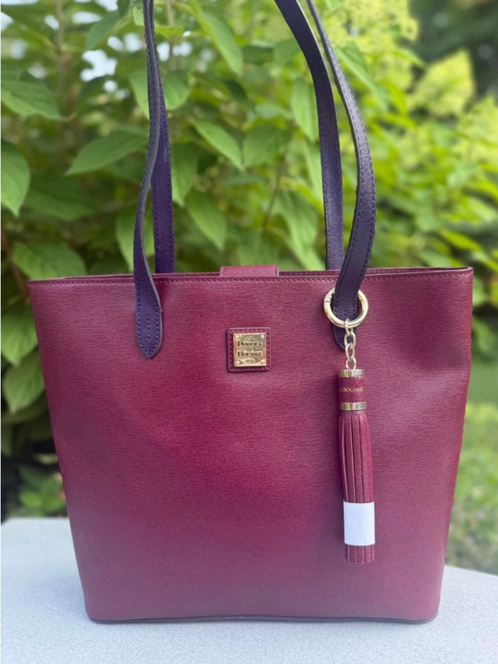 Dooney & Bourke Saffiano Hadley Tote in Cranberry